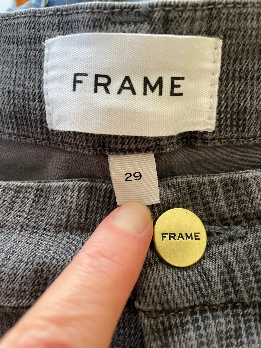 FRAME // Le Crop Mini Boot Washed Grey Plaid Stretch Jeans Cropped  Denim - Picture 7 of 13